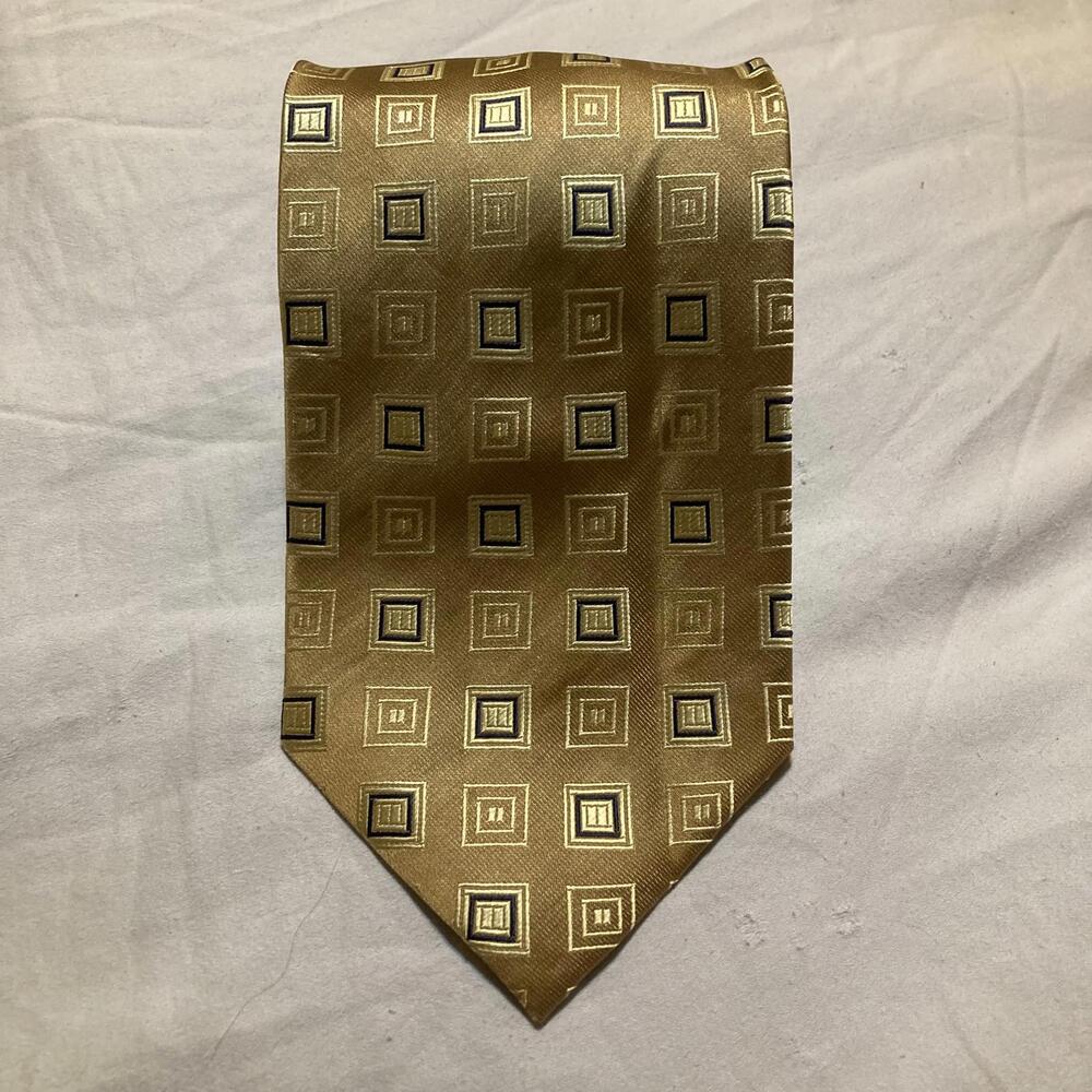 NWOT Alexander Julian Colours Gold Square Tie 100% Silk